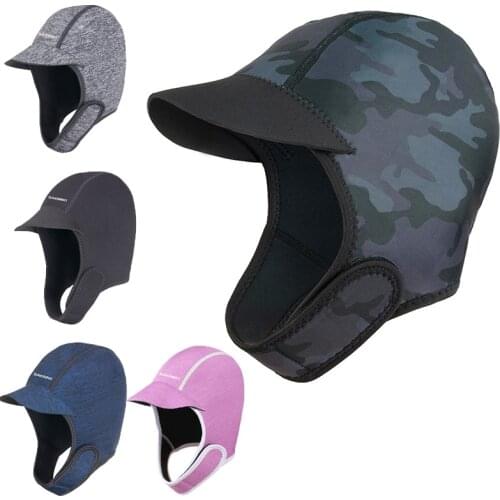 Womens Mens Neoprene 2mm Wetsuit Hood Brim Sun Hat UV Sun Protection Cap for Surfing Winter Swimming Diving Kayak Rafting Canoe