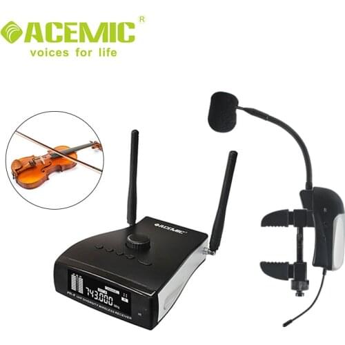 ACEMIC PR-8/VT-1 wireless violin microphone UHF wireless musical instrument mic system for violin audio transmission 80m range