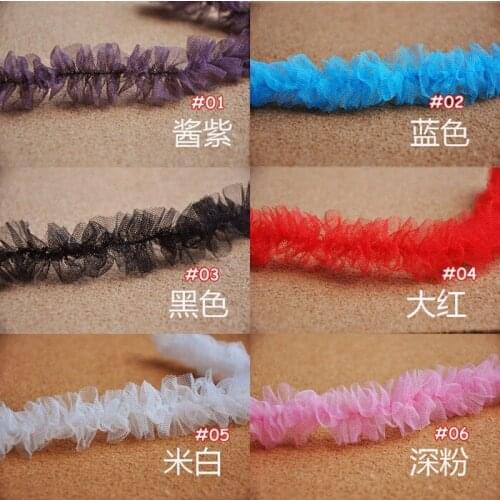 10colors 20yards/lot beautiful netting ruffle lace DIY wedding dress