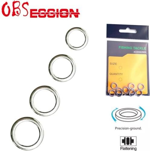 15pcs/bag Heavy Duty Fishing Solid Jigging Ring Seamless Ring Stainless Steel Fishing Tackle Tool Lure Connector Accessories