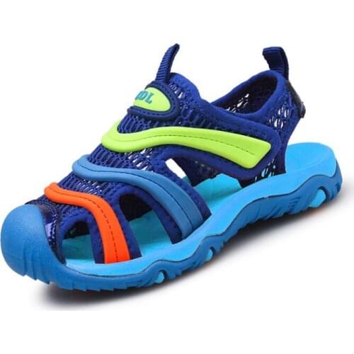 2020 summer kids shoes soft closed toe toddler boys Non-slip sandals orthopedic sport pu leather baby boys beach sandals outwear
