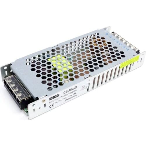 250W Mesh Metal Constant Voltage Switching Power Supply Ac to Dc 24V 10A for Led Lighting