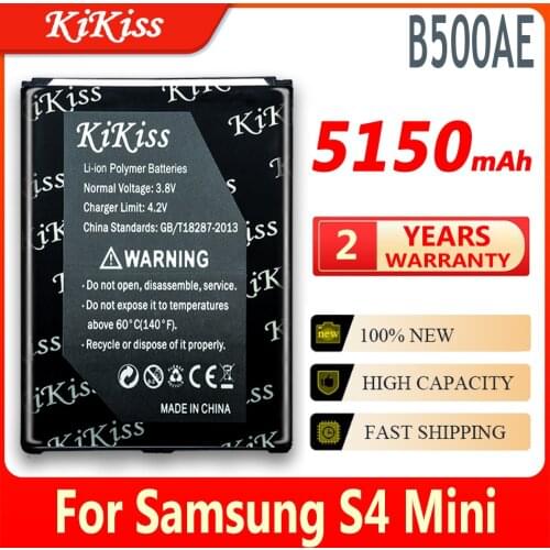 KiKiss B500BE Battery For Samsung GALAXY S4 Mini GT- I9190 I9192 I9195 I9198 S4Mini 3pins B500AE Long standby time Phone Battery