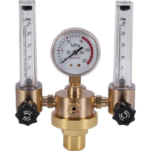 Argon CO2 Gauge Pressure Regulator Mig Tig Flow Meter Control Valve Welding Gas Double Tube Bubble Counter Aquarium Flowmeter