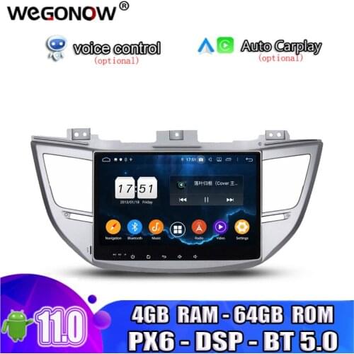 Carplay DSP 10.1" Android10.0 8 Core 4GB 64GB Car DVD Player GPS Radio wifi voice control 5.0 For Hyundai TUCSON IX35 2015-2017
