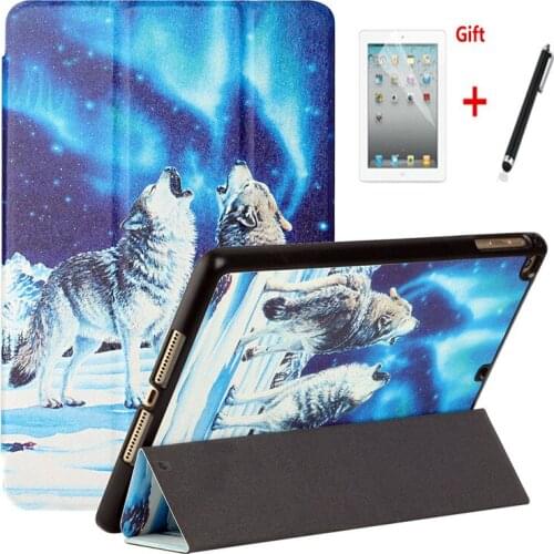 Case For iPad 9.7 2017 2018 /ipad air 1 air 2 /ipad pro 9.7 2016 PU Leather tablet Protective Magnetic Stand Cover+film+pen