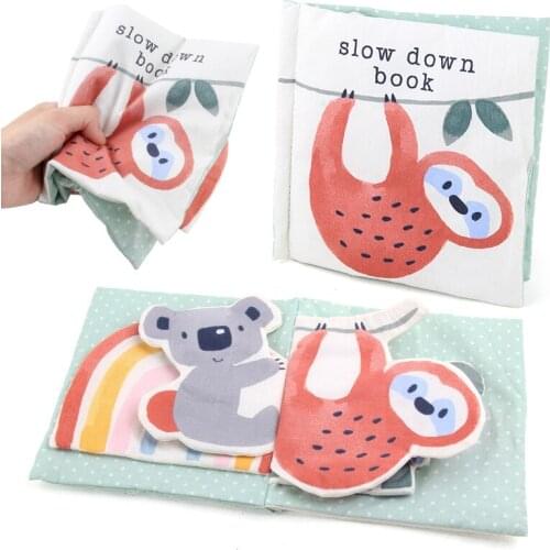 0-36 Months Baby Toys Cute Animal Cloth Books Rustle Sound Infant Educational Stroller Rattle Toy Newborn Crib Bed Plush Toys