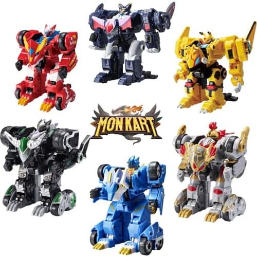 MONKART LEO FIT Deformation Car Action Figures Multi-car Splice Capture Wafer 360 Flip Transformation Car Catapult Toys