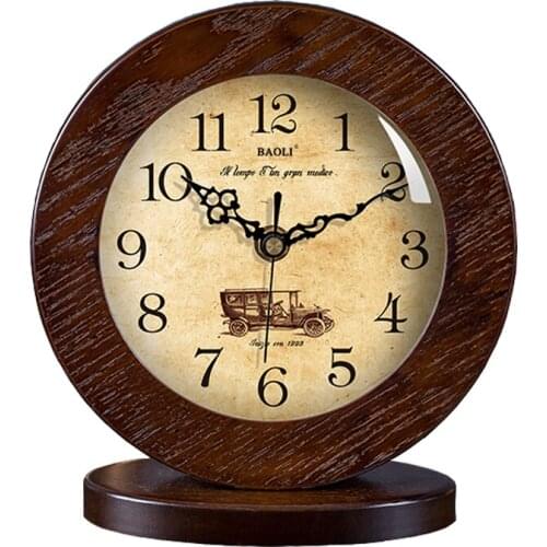 LIVING ROOM EUROPEAN WOOD TABLE CLOCK HOME DECORATION MUTE MODERN LIVING ROOM BEDROOM DESK CLOCK OFFICE DESKTOP CLOCK GIFT