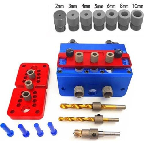 3 In 1 Locating Pin Fixture Self-centering Pocket Hole Fixture Circular Pin Connector Woodworking Furniture Hole Puncher