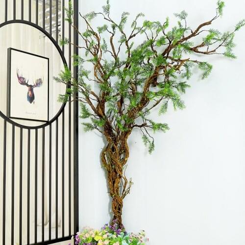 Fake Plants Pine Branches Artificial Tree Potted Bonsai Wreath Home Garden Decorations DIY Mini Craft Micro Landscaping Decor