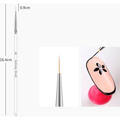 3 Pcs Nail Art Brushes For Manicure Drawing Painting Pen Acrylic Nail Supplies Nail Accessories Tool Fingernails Polish Tools