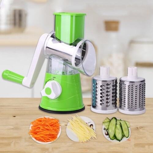 Multi-functional Manual Rotating Grater Round Slicers Chopper Vegetable Cutter Kitchen Tool Stainless Steel Food Processor