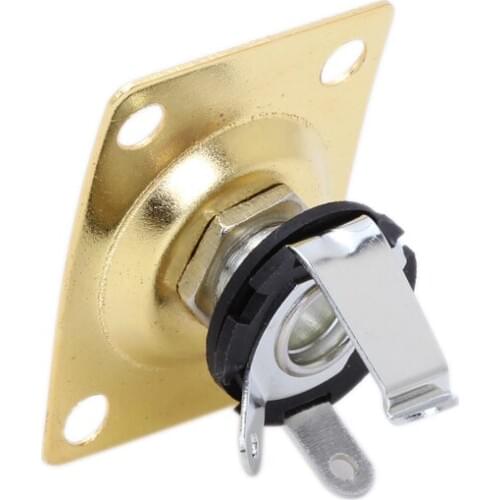 Square Stainless Steel Output Jack Plate For Electric Guitar Gold Tone Quality