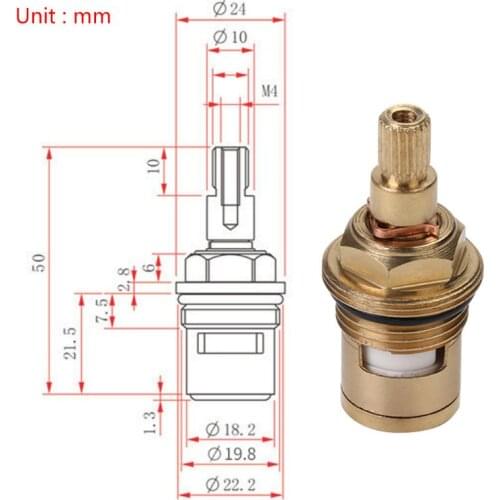 Brass Ceramic Thermostatic Valve Faucet Cartridge Bathroom Hot Cold Water Mixer Valve Water Temperature Ajustment Kit