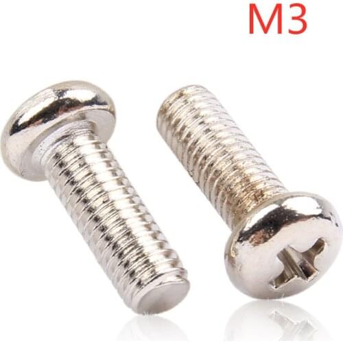 M3*3/4/5/6/7/8/9/10/12/14/16/18/20/22/25/30/35/40/45 Pan head philips machine screw nickel plated PM3