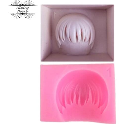 New short hairstyle silicone mold DIY soft candy sugar mold chocolate cake decorating tool