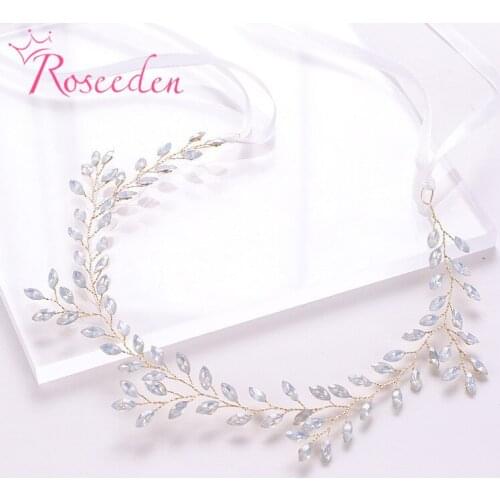 Opal Rhinestones Bridal Headband Wedding Hair Accessories Women Party Head Ornaments RE4119