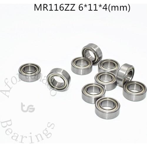 MR116ZZ 6*11*4(mm) 10pieces free shipping ABEC-5 Metal Sealed Miniature Mini Bearing MR116 MR116ZZ chrome steel bearing