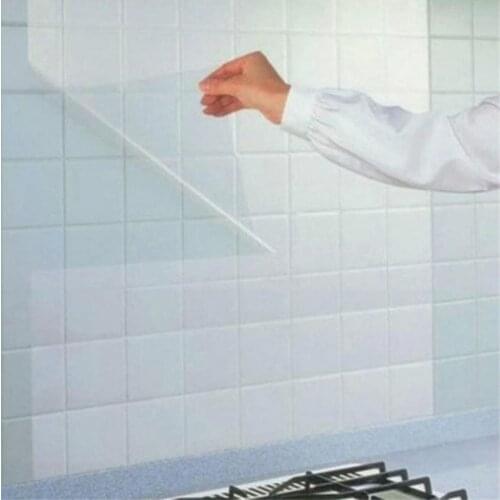 Transparent Anti-oil Kitchen Wall Sticker Furniture Explosion Protection Home Wall Self-adhesive Ceramic Tile Sticker Wall Paper