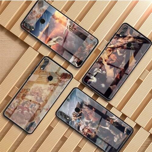 Renaissance art painting aesthetic DIY Luxury Tempered Glass Phone Case For Huawei P20 P30 P40 Lite PRO Mate 20 30 Lite Pro