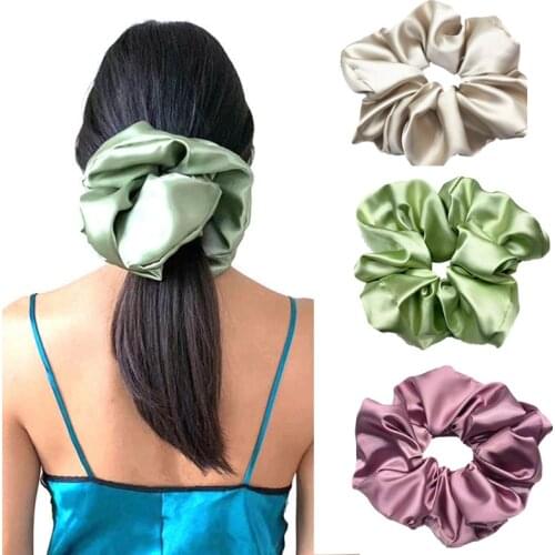 Oversized Scrunchies Big Rubber Hair Ties Elastic Hair Bands Girs Ponytail Holder Smooth Satin Scrunchie Women Hair Accessories