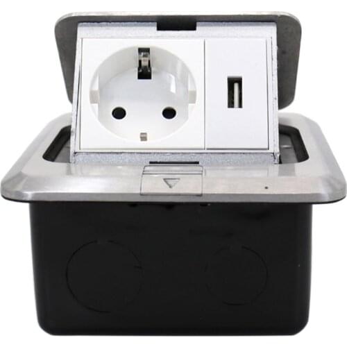 16A 125V Up Floor Power Outlet EU Standard Russia Spain Socket USB Charging