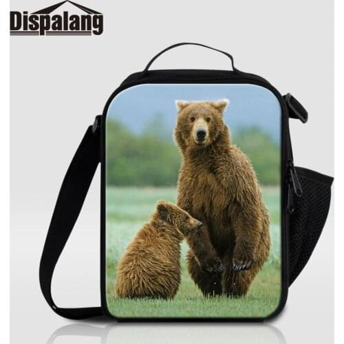 Cute Bear Prints Heater Lunch Bag For Toddler Work Picnic Food Bag for Children School Women Small Lunch Cooler Box Thermal Bag