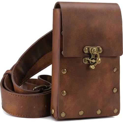 Medieval Pouch Bag Belt Leather Saddle Wallet Men Women Steampunk Viking Pirate Costume Antique Gear Accessory Cosplay For Adult