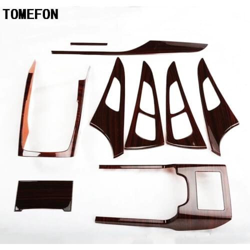 TOMEFON For Audi A6L A6 L 2012-2015 ABS Plastic Wood Paint Interior Trim Central Control Inner Door Bowl Auto Accessories 9pcs