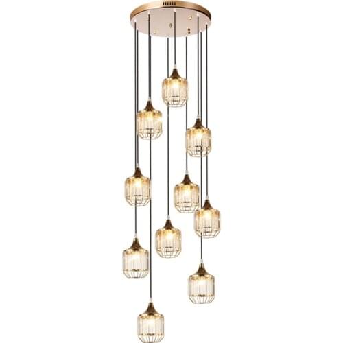 Vintage Stair chandelier lighting Modern antique Long Chandelier Living Room Industrial Style hanging chandeliers light lamp