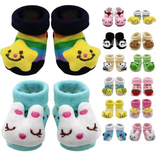 1 Pair Baby Socks Cotton Baby Socks Rubber Anti Slip Boy Girl Floor Kids Toddlers Sock Spring Cute Animal Infant Newborn Gift