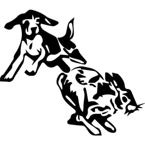 16*13.9cm Dog Rabbit Hunting Home Decor Lovely Humour Car Accessories Motorcycle Helmet Car Styling