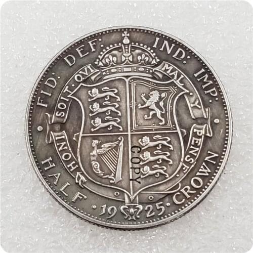 1925 United Kingdom 1/2 Crown - George V (2nd type) Copy Coin