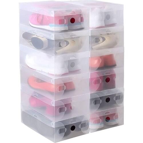 20pcs Clear Foldable Plastic Shoe Storage Case Boxes Stackable Organizer De Zapatos Shoe Box Plastic Shoe Box Shoe Organizer