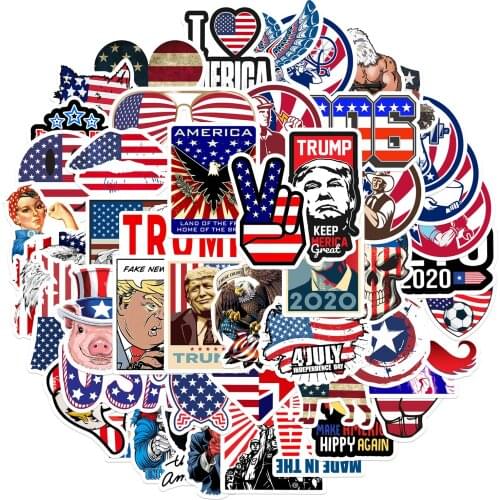 50pcs Trump funny Scrapbooking Stickers Packs Waterproof Skateboard Luggage Motorcycle Guitar Graffiti Kids decals pasters gifts