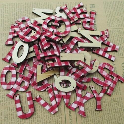52pcs/set Home Decor Decoration thick Wood Wooden red Letters Alphabet Wedding Birthday About 35 mm 017027012