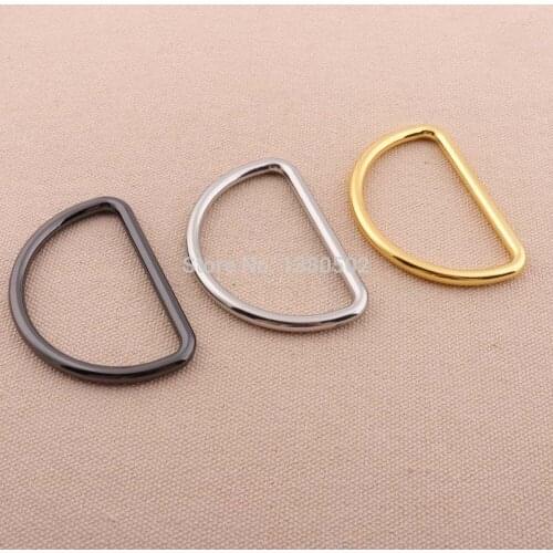 6pcs/lot high quality metal D Ring Adjustable Buckle gold nickel black color For bag backpack garment accessories