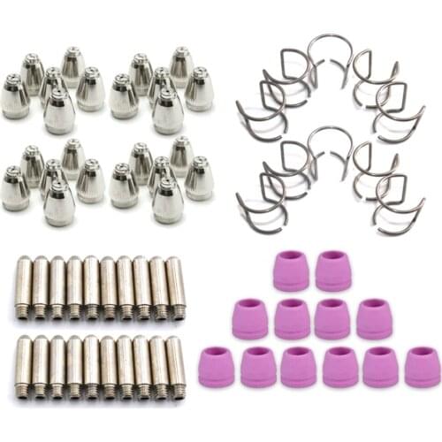 60pcs WSD60 Plasma Cutter SG-55 AG-60 Air Plasma Cutting Torch Pilot Arc Consumables Kits Nozzles Tips Cups High Quality
