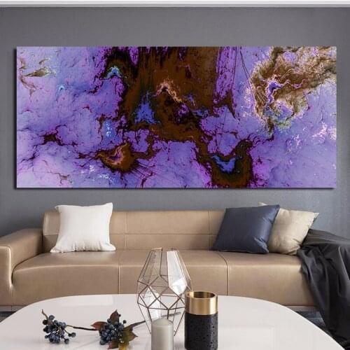 AAHH Large Size Purple Flame Cloud Abstract Wall Picture Oil Painting for Living Room Canvas Modern Art Poster Home Decor