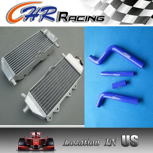 Aluminum radiator and BLUE hose Yamaha YZ125 2005-2014 2006 2007 2008 2009 2010