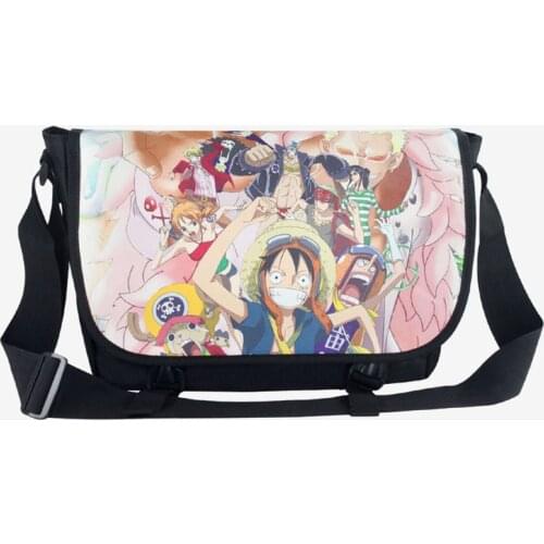 Anime One Piece Luffy Colorful Polyester School Bags Men Women Casual Shoulder Bag High Quality Messenger Bag for Cosplay Gift