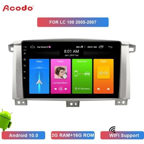 ACODO 2+16G Android 10.0 Car Radio Multimedia Player For Toyota LC 100 Navigation GPS 2 din