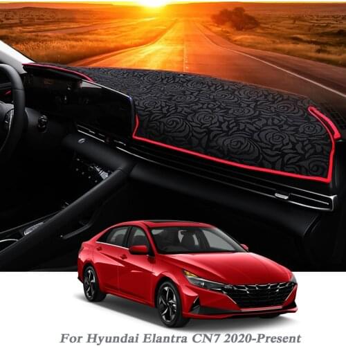 Car Styling Dashboard Protective Mat Shade Cushion Pad Rose Carpet For Hyundai Elantra CN7 2020-Present RHD&LHD Auto Accessory