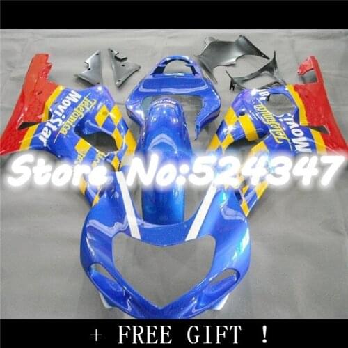 B NEW ABS Fairing Kits GSX 1000R 00 01 02 - Movistar - Blue/Yellow/Red For GSXR 1000 2000 2001 2002