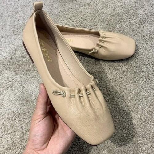 2020 Brand High Quality Womens Flats Leather Shoes Woman Flat With Ladies Ballet Loafers Slip On Female Shoes Chaussure Femme