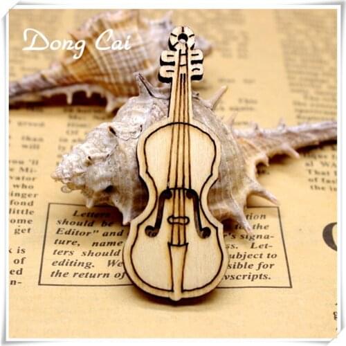 Free shipping 100pcs/lot Wooden violin Delicate decoration small set Creative manual accessories Handmade Zakka DIY Handmade