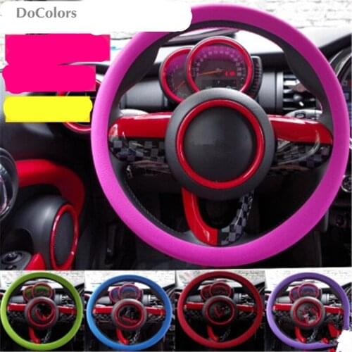 DoColors Car Silicone Steering Wheel Cover Case For Mini One Cooper R50 R52 R53 R55 R56 R60 R61 PACEMAN COUNTRYMAN CLUBMAN