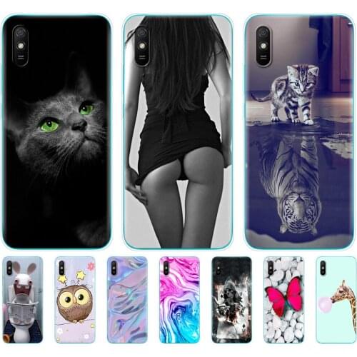For redmi 9A Case soft TPU Silicon Back Cover For redmi 9A S 6.53 inch funds etui bumper coque Skin shockproof cute cat