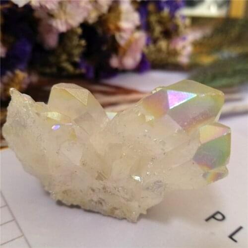 Pure natural quartz electroplating healing crystal point energy collection Reiki crystal cluster angel aura crystals stones gift
